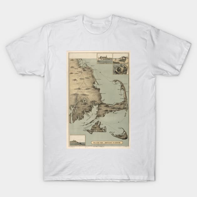 Vintage Map of Cape Cod (1885) T-Shirt by Bravuramedia